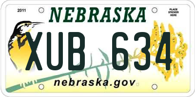 NE license plate XUB634