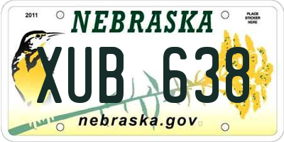 NE license plate XUB638