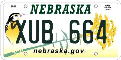 NE license plate XUB664