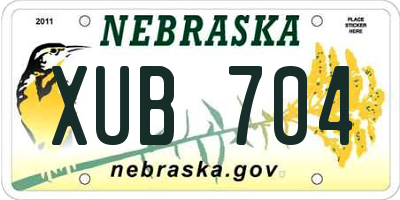 NE license plate XUB704