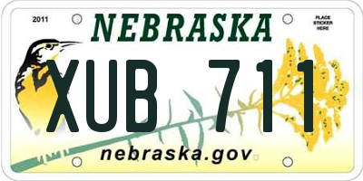 NE license plate XUB711