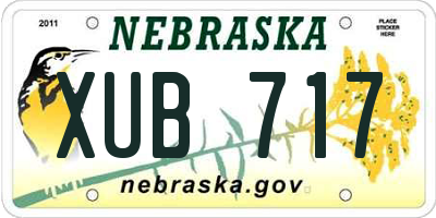 NE license plate XUB717