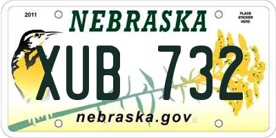 NE license plate XUB732