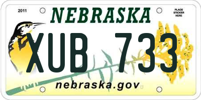 NE license plate XUB733
