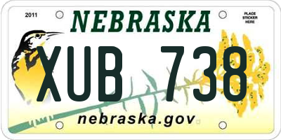 NE license plate XUB738