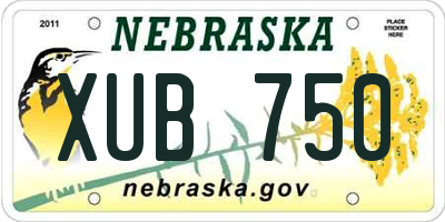 NE license plate XUB750