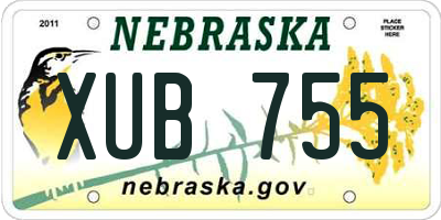 NE license plate XUB755