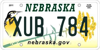 NE license plate XUB784