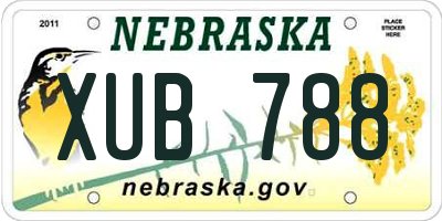 NE license plate XUB788