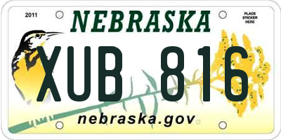 NE license plate XUB816