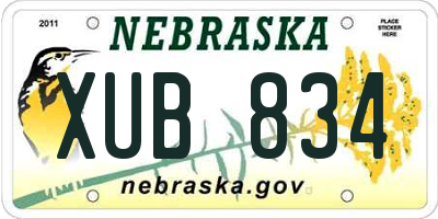 NE license plate XUB834