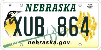 NE license plate XUB864