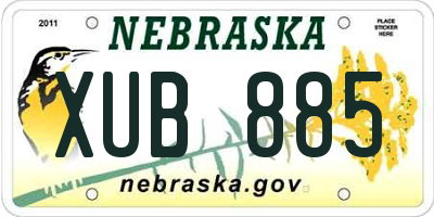 NE license plate XUB885