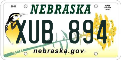 NE license plate XUB894