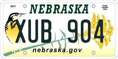 NE license plate XUB904
