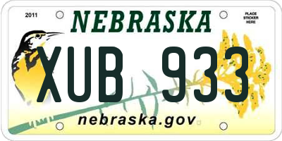NE license plate XUB933