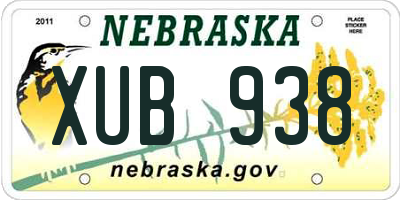 NE license plate XUB938