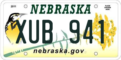 NE license plate XUB941