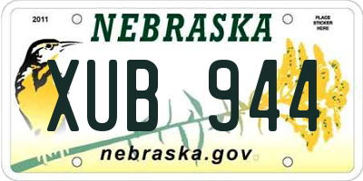 NE license plate XUB944