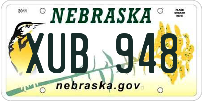 NE license plate XUB948