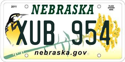 NE license plate XUB954