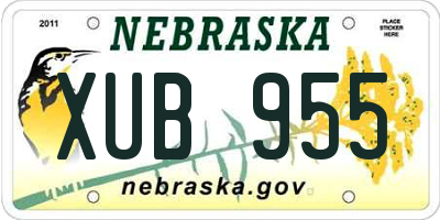 NE license plate XUB955