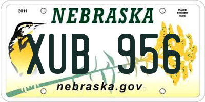 NE license plate XUB956