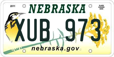 NE license plate XUB973