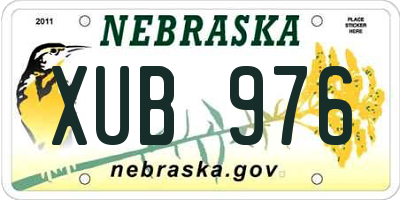 NE license plate XUB976