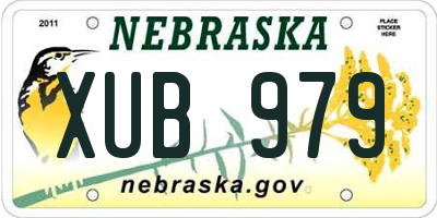 NE license plate XUB979