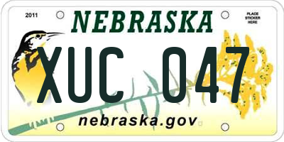 NE license plate XUC047