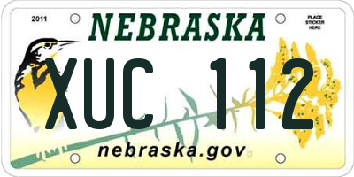 NE license plate XUC112