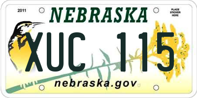 NE license plate XUC115