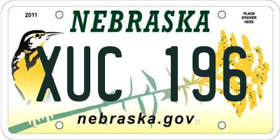 NE license plate XUC196