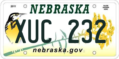 NE license plate XUC232