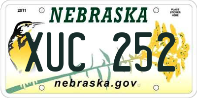 NE license plate XUC252