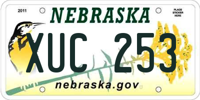 NE license plate XUC253