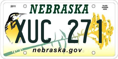 NE license plate XUC271
