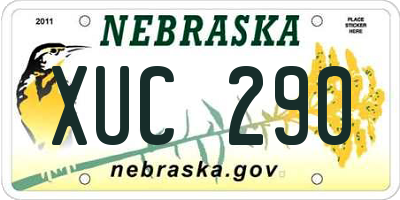 NE license plate XUC290