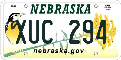 NE license plate XUC294