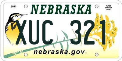 NE license plate XUC321