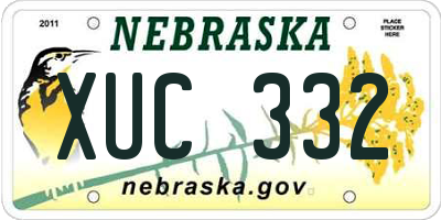 NE license plate XUC332