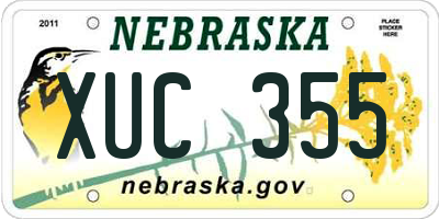 NE license plate XUC355