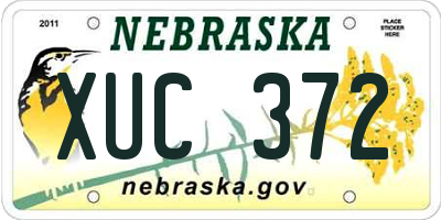 NE license plate XUC372