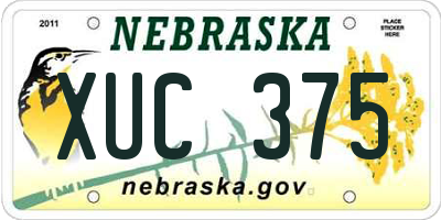 NE license plate XUC375