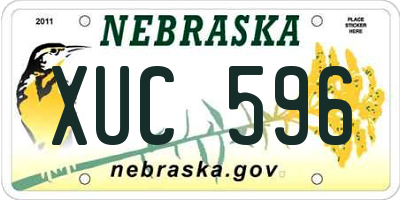 NE license plate XUC596
