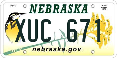 NE license plate XUC671