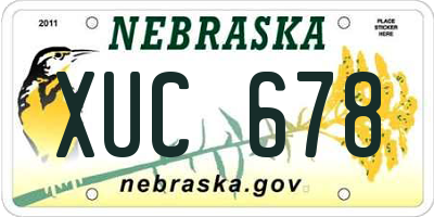 NE license plate XUC678