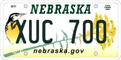 NE license plate XUC700