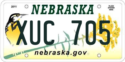 NE license plate XUC705